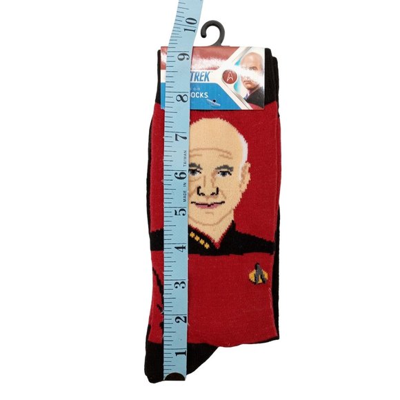 Jean Luc Picard Star Trek Socks Crew Cut Novelty Official Space Gift Men Size 13 - Picture 4 of 4